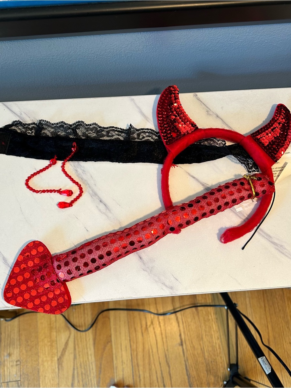 Red Devil Horns and Tail Set Halloween costume ⭐️ 5 for$25⭐️